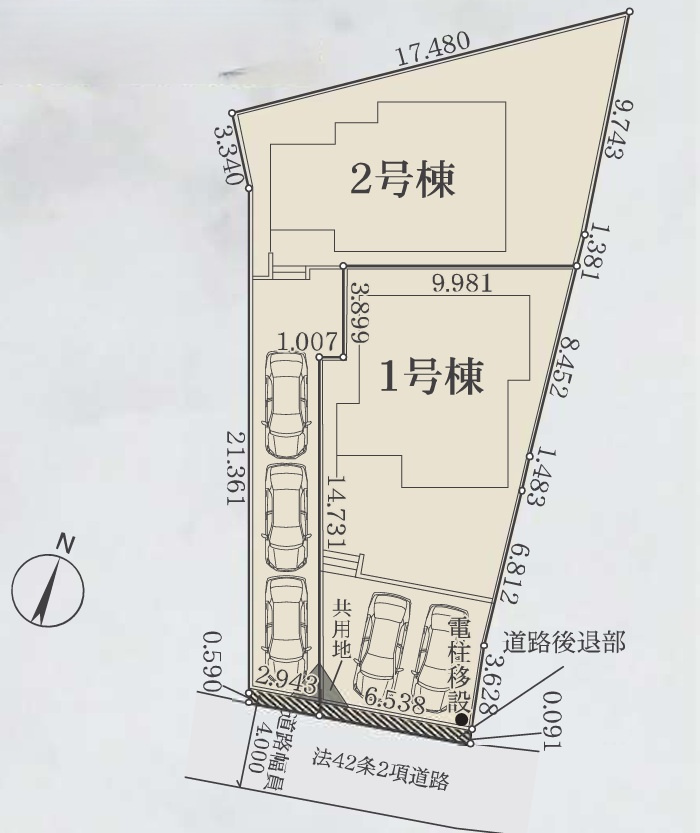 横浜市神奈川区菅田町2期　2号棟の区画図