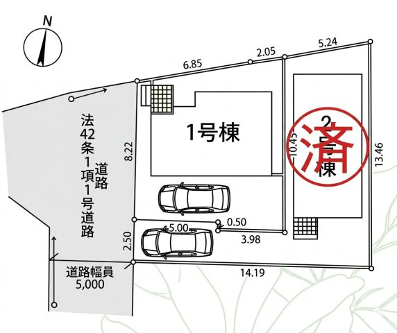 府中市小柳町1丁目 京王線 多磨霊園駅 新築戸建の区画図