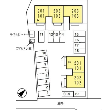 パストラル湯川　B棟の区画図