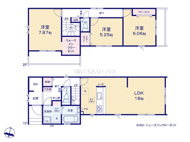 上尾市平方　3期　新築一戸建て　グラファーレ　03の間取り|【全6棟・3号棟】上尾市平方　3期　新築一戸建て　グラファーレ　03・3LDK・土地面積132.59m2・建物面積99.37m2