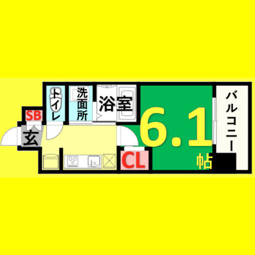 エステムコート名古屋栄プレシャス　名古屋市賃貸　仲介手数料無料の間取り