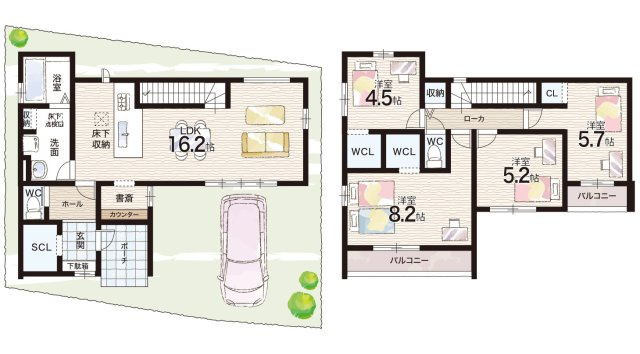 神戸市西区福吉台　第3期　新築一戸建ての間取り|1号地