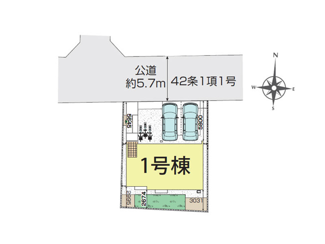 【区画図】 | ふじみ野市仲3丁目　新築一戸建住宅　全1棟　(ふじみ野店) | 並列2台駐車でき、セカンドカーをお持ちの方にもおすすめです。※図面を基に作成しています。現況と異なる場合は現況を優先いたします。