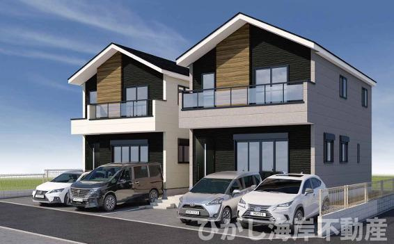 藤沢市辻堂太平台1丁目　新築戸建　全２棟の外観パース|イメージパスですので実際のものと多少異なります　

