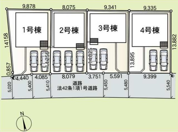 成田市本城第２１の区画図