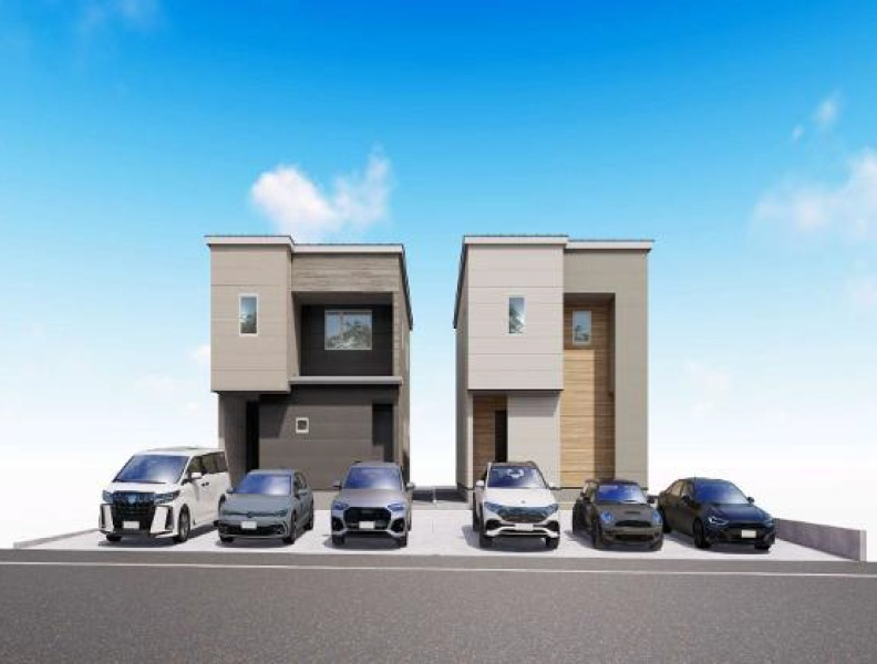 【新築戸建】札幌市白石区北郷3条14丁目2棟の外観パース
