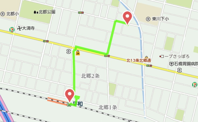 【新築戸建】札幌市白石区北郷3条14丁目2棟の地図