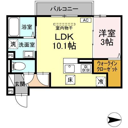 サンフィット　B棟の間取り