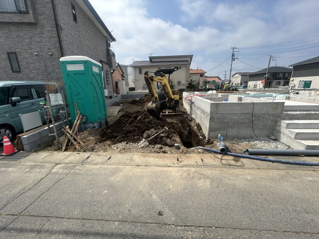 新築　前橋市稲荷新田町第3　クレイドルガーデン　4号棟の駐車場|現地写真　駐車スペースは縦列駐車になりますが、2台分可能です！


