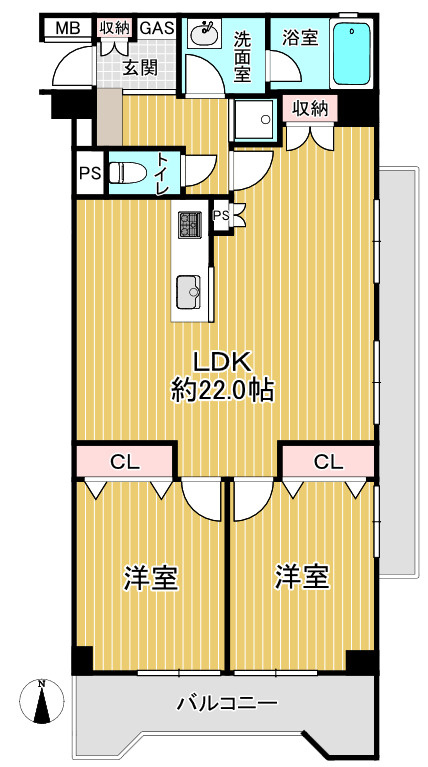 一光ハイツ山王A棟の間取り