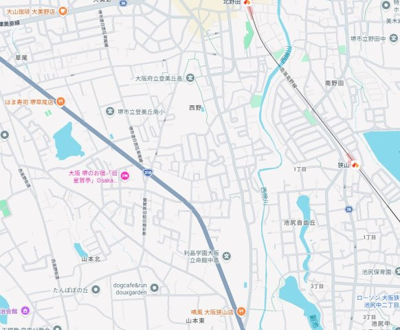 堺市東区西野　第6期　新築一戸建ての地図