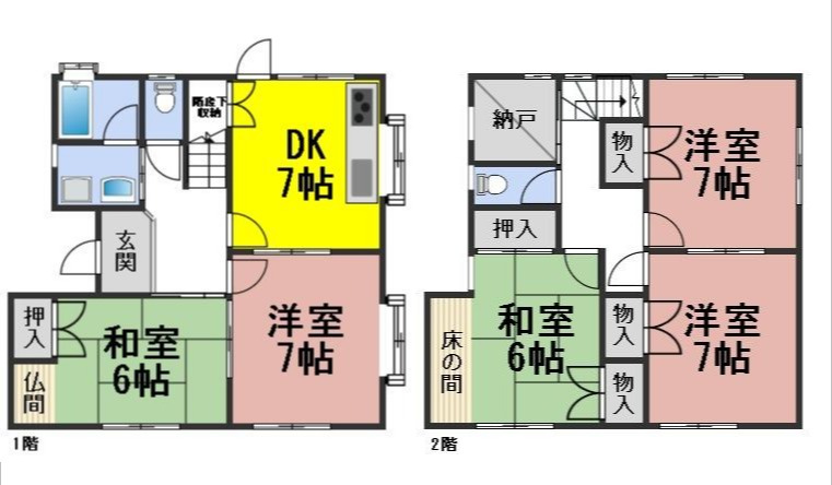 ６６８４９　羽島市竹鼻町狐穴中古戸建ての間取り