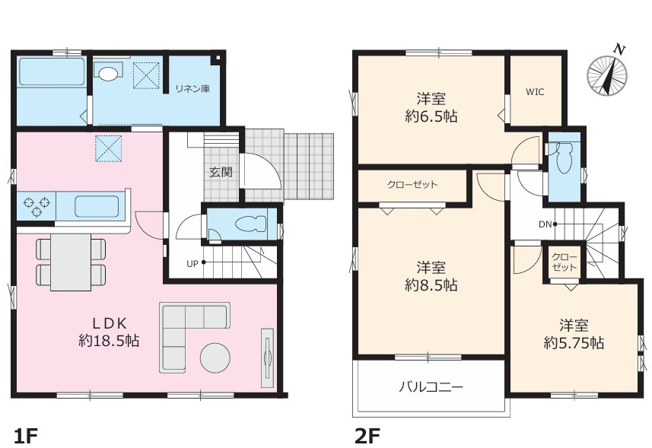 【間取り】 | 綾瀬市寺尾釜田2期 新築戸建 全1棟 | 3LDK、土地面積118.76m2、建物面積93.97m2