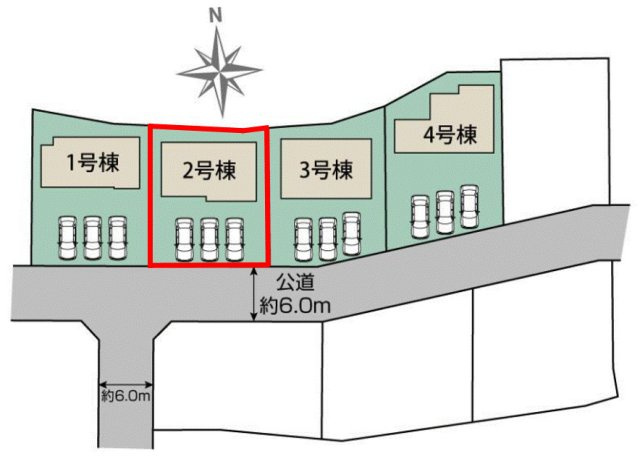 藤岡市藤岡（全8棟）2号棟の区画図
