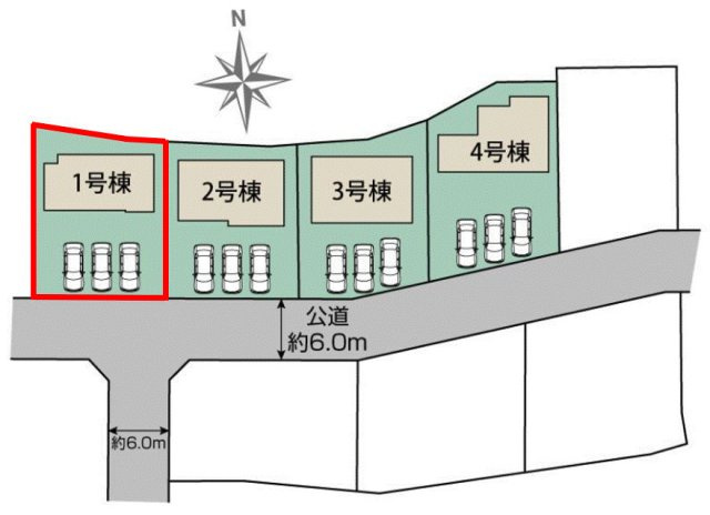 藤岡市藤岡（全8棟）1号棟の区画図