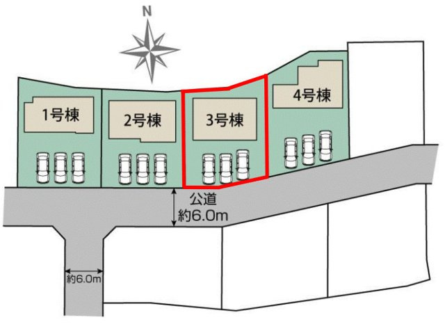 藤岡市藤岡（全8棟）3号棟の区画図