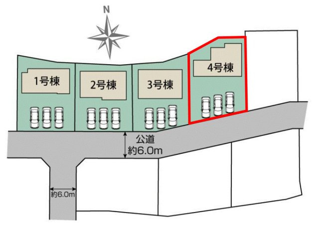 藤岡市藤岡（全8棟）4号棟の区画図