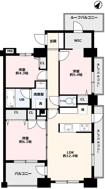 アンファージュ川越ファースト　中古マンション　13階の間取り