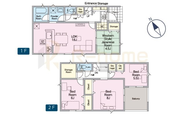 那珂市杉第3　新築戸建て　1号棟の間取り|4LDK＋SIC＋ストレージルーム、土地面積255.69m2、建物面積97.20m2