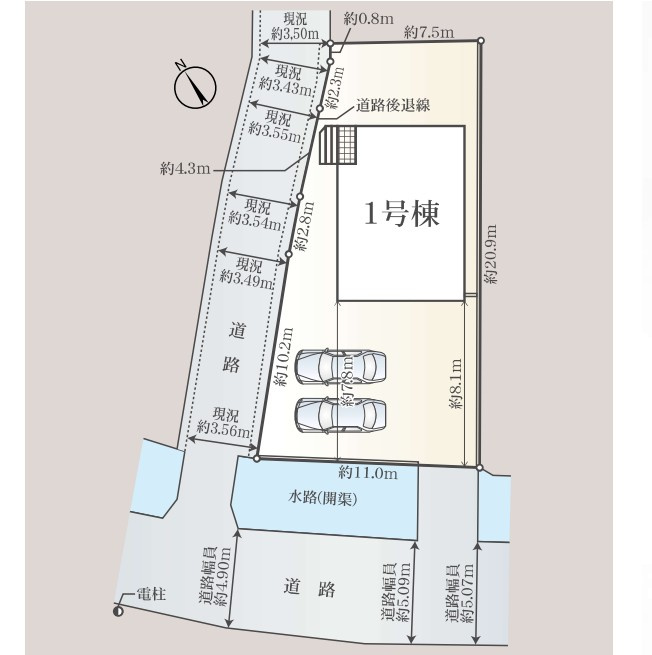 新築戸建　富士宮市朝日町　第4　全1棟の区画図