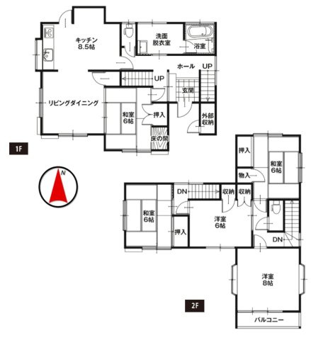 高崎市新町　中古住宅の間取り|建物面積37.32坪　6DK　内外装リフォーム済！