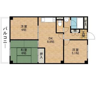 天王タウンハイツの間取り