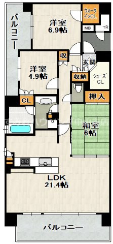 リーベストガーデン宝塚の間取り