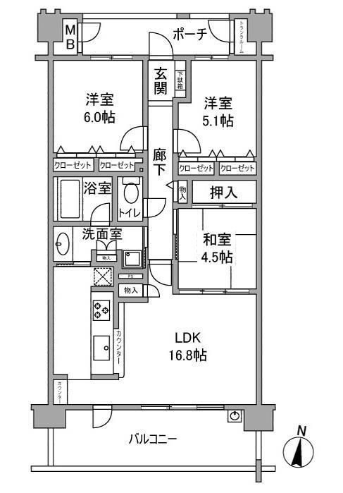 コスモ垂水旭が丘の間取り