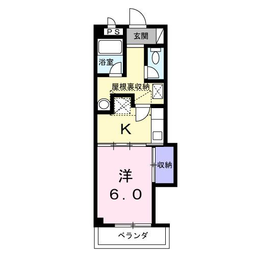 稲城市坂浜のアパートの間取り