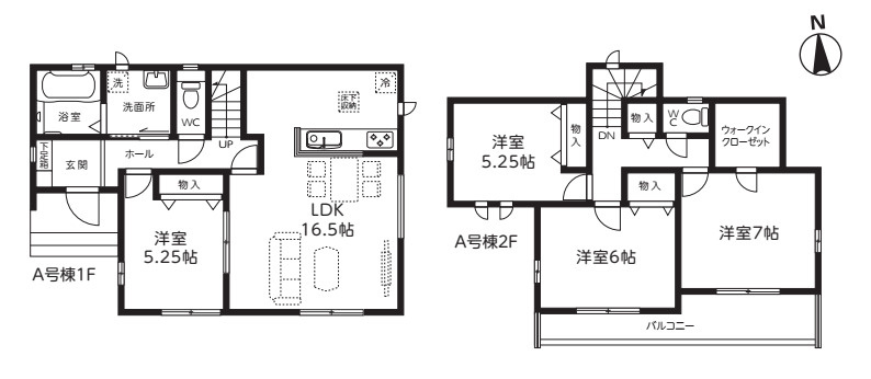 さいたま市西区三橋　第2期　新築一戸建て　ハートフルタウン　Aの間取り|【全4棟・A号棟】さいたま市西区三橋　第2期　新築一戸建て　ハートフルタウン　A・4LDK・土地面積120.05m2・建物面積97.91m2