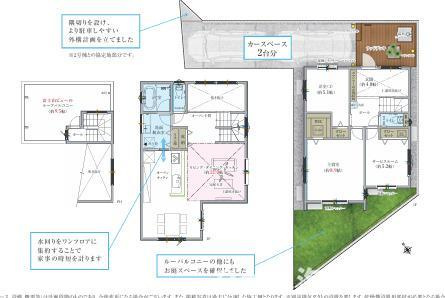 藤沢市辻堂6丁目 　新築戸建　全4棟の間取り|ルーフバルコニー付　２SLDK