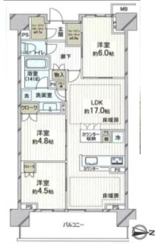 パークホームズ板橋蓮根2番街の間取り
