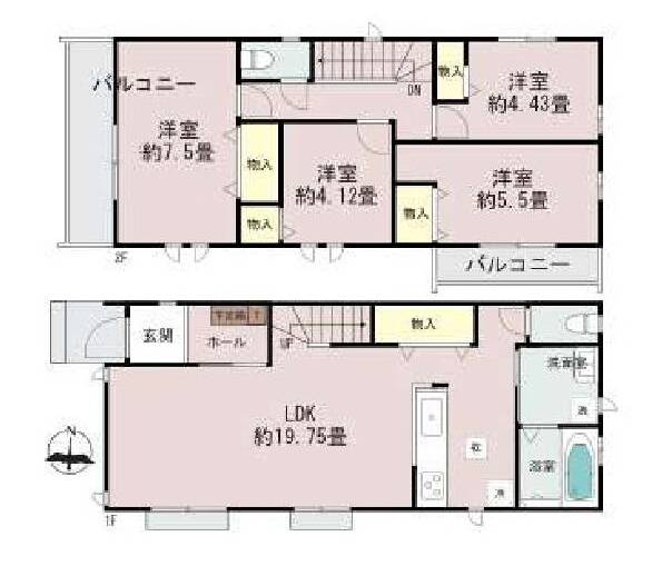 府中市本宿町4丁目　南武線　西府駅　新築戸建の間取り