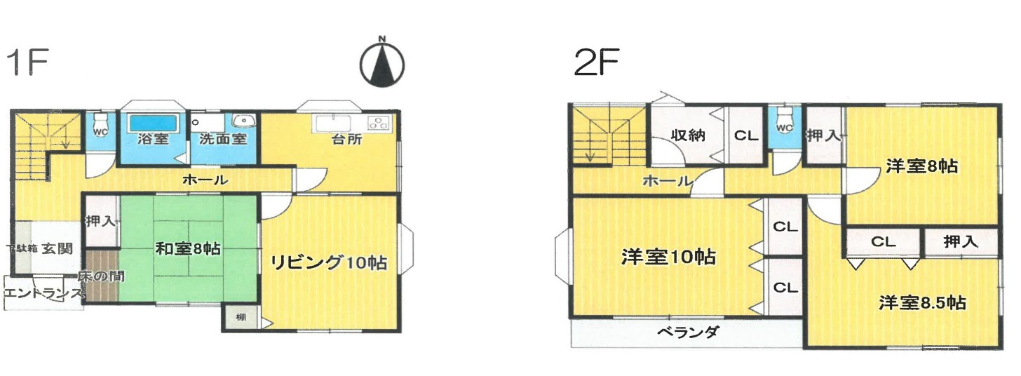 【中古戸建】伊勢崎市田部井町1丁目の間取り|■間取り図｜敷地面積：361.99（約109.5坪）　建物面積：134.14（約40.57坪）