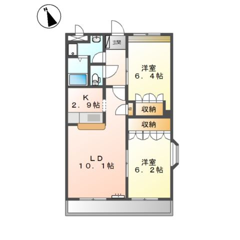 アメニティーＢの間取り