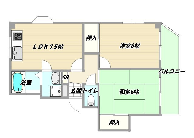 大阪市淀川区十八条３丁目の賃貸マンションの間取り