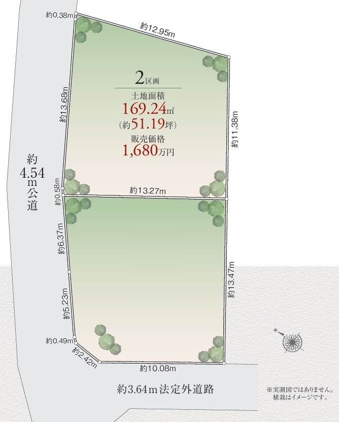 【サンスターホーム】青梅市今井2丁目　2区画の土地図