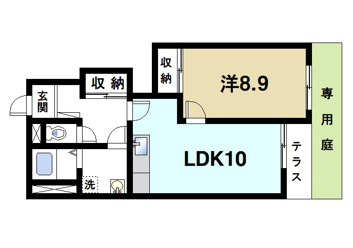 グリーンホープの間取り|1LDKの間取りです