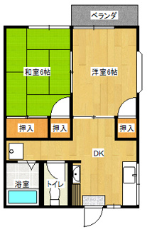 【間取り】 | ハイツ石喜A棟