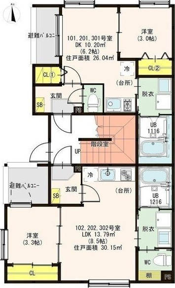 シャルム名古屋Ⅱの区画図
