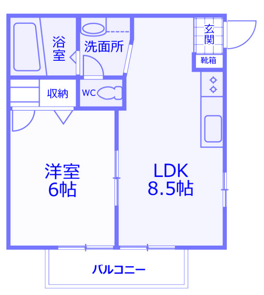 パームコテージB棟の間取り