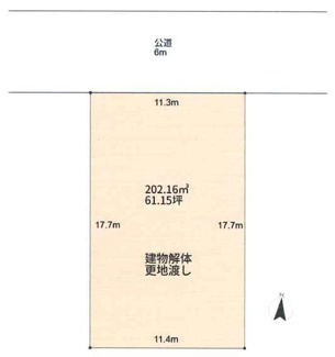 【土地図】 | 君津市南子安　土地　君津駅 | 建物解体後の更地渡し。建築条件ありません。
多彩な建築プランをご提案いたします！