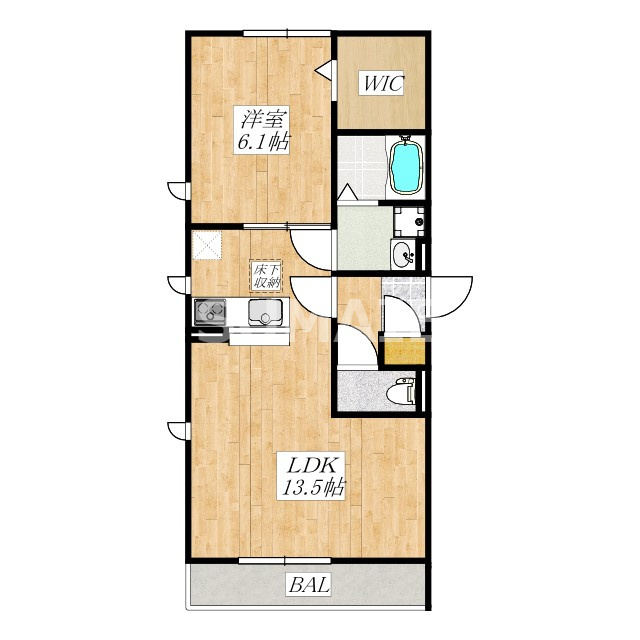 Casa  Comfort  Aの間取り|人気の1LDKです。