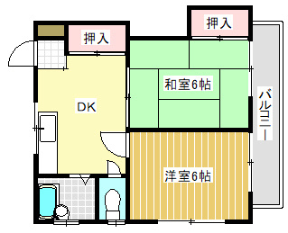 【間取り】 | ハイツ三田 | 反転タイプあり