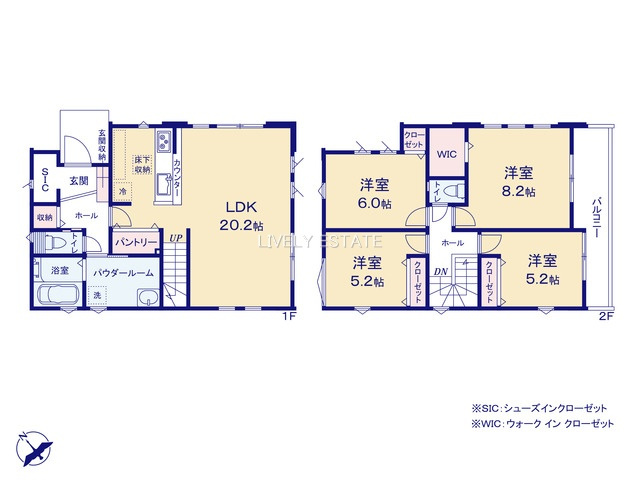 越谷市宮本町2丁目 新築分譲住宅の間取り