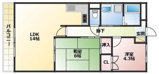 花戸マンションの間取り