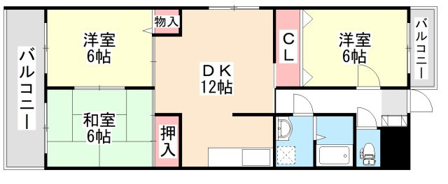 宗像市栄町の賃貸マンションの間取り