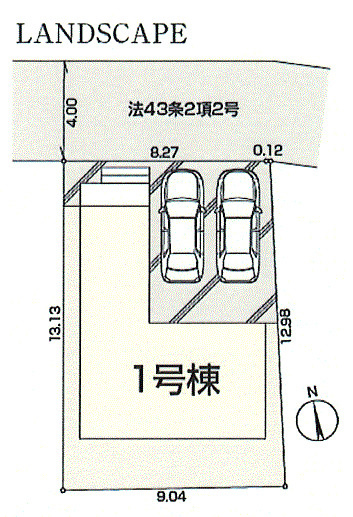 武蔵村山市大南3丁目　新築戸建全1棟の区画図