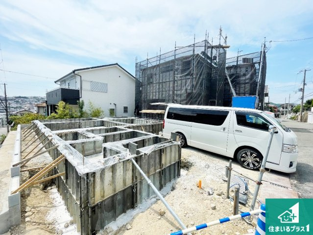 神戸市垂水区美山台　第1期　新築一戸建ての外観|周辺は落ち着いた街並みの住宅地！子育てがしやすい住環境です！まだ未完成ですが、現地でしかわからない事もございます。是非一度ご覧ください。