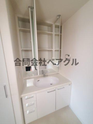【独立洗面台】 | サーパスシティ西院日照町 | 独立洗面台、小物を置くことができて便利です